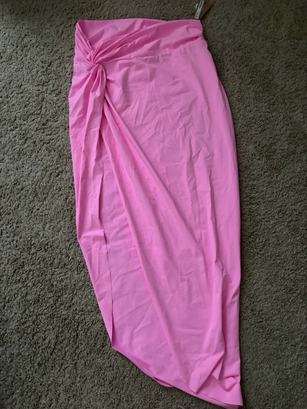 SKIMS Hot Pink Twist-Front Sarong Swim Skirt
